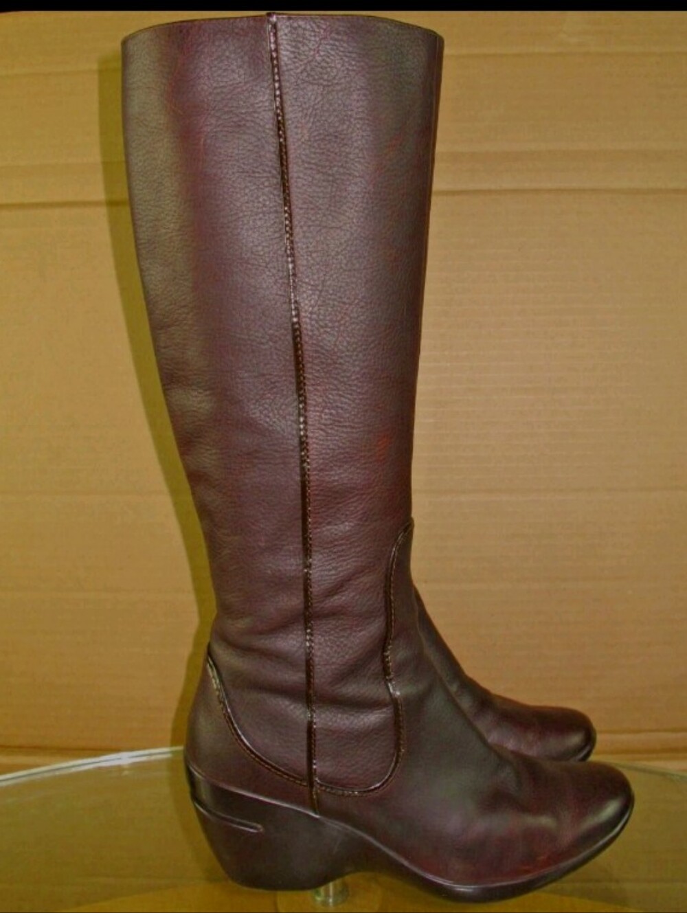 Vintage Y2k Cole Haan Knee High Boots Brown Leather Women's Size 8.5